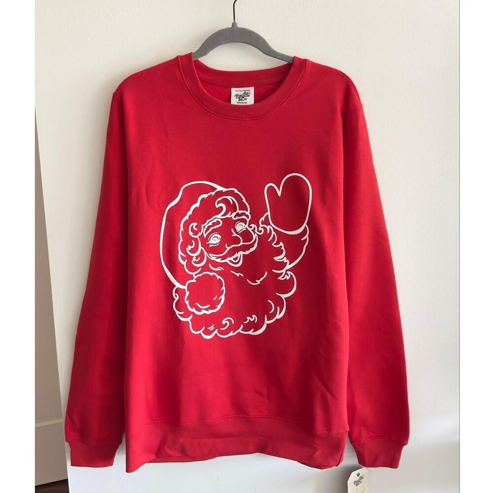NWT: Pacific & Co - Women's Santa, Red and White, Oversized Sweatshirt (M)